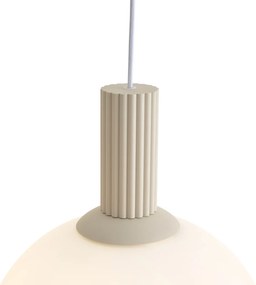 Lampă suspendată scandinavă bej cu sticlă opală cu 3 lumini - Polly