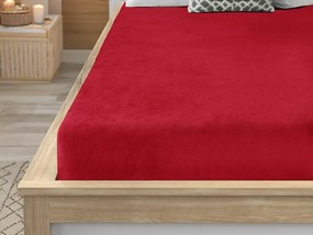 Cearsaf Cocolino microplus cu elastic SOFT 180x200 cm rosu inchis
