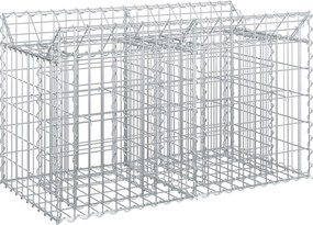 vidaXL Pat ridicat din gabion Argintiu 100 x 50 x 60 cm