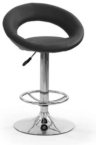 Scaun de bar Gardiner, negru/argintiu