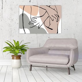 Tablou - Femeie corp linie de artă N⁰2 (90x60 cm)