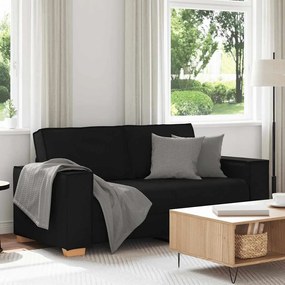 vidaXL Canapea cu 2 locuri, neagră, 140 cm, material textil
