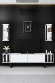 Set mobilier living Chrome Line alb/negru