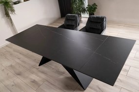 Masa extensibila Westin Ceramic Sahara negru/negru mat L160-240 cm