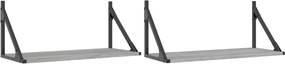 vidaXL Rafturi de perete, 2 buc., gri sonoma, 60x25x25,5 cm, lemn