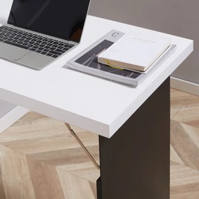 Masa pliabila cu dulap de perete si spatiu de depozitare, alb si negru 60x88.5x146.5cm HOMCOM | Aosom Romania