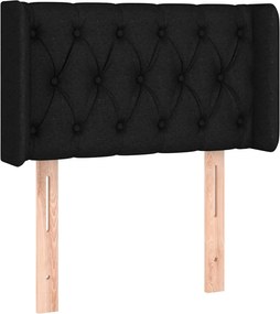 vidaXL Tăblie de pat cu aripioare negru 83x16x78/88 cm textil