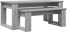 vidaXL Set de măsuțe de cafea 2 pcs Gri Sonoma Lemn compozit