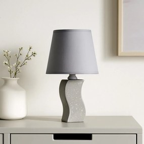 Lampa de masa ceramica gri abajur gri Dayami