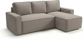 Canapea extensibila de colt SMART BOUCLE, gri-bej, reversibila, 232x143 cm