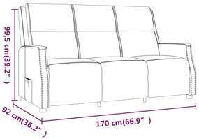 Fotoliu rabatabil cu 3 locuri, crem, piele ecologica 1, Crem