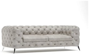 Canapea gri deschis cu tapițerie din catifea 225 cm Chelsea – Ropez