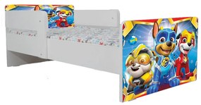 Pat Copii Paw Patrol Space 2-12 ani Cu Paravane Dubla Protectie si Cu Saltea SafeNest 160x80 Cm  Ptv6713