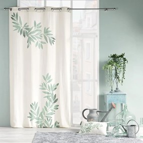 Draperie albă/verde 140x260 cm Nymphea – douceur d'intérieur
