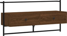 vidaXL Dulap TV montat pe perete, stejar maro, 100,5x30x51 cm, lemn