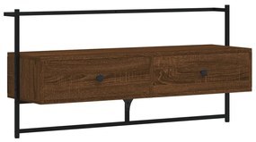 833462 vidaXL Dulap TV montat pe perete, stejar maro, 100,5x30x51 cm, lemn