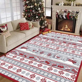 Covor decorativ Craciun, dreptunghiular, antiderapant, diverse marimi, CCD107