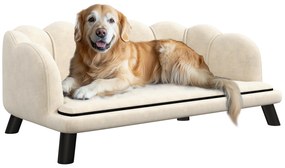 PawHut Canapea câine pat pentru câine pisică design contemporan sub formă de scoică dim. 98L x 60l x 35H cm pernă pufoasă catifea verde | Aosom Romania