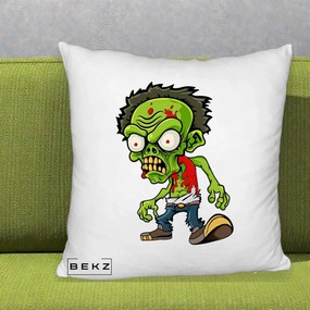 Perna Decorativa Zombie Halloween, 40x40 cm, Alb Pufos, Husa Detasabila, Perna Inclusa, BEKZ®