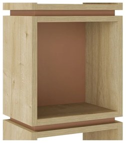 Bibliotecă cărămizie/în culoare naturală cu aspect de lemn de stejar 32x167 cm Lofty – Marckeric