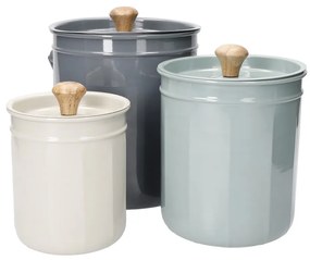 Containere din oțel pentru deșeuri compostabile în set de 3 - Kitchen Craft