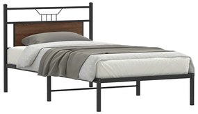 vidaXL Cadru pat fără saltea, stejar maro, 100x190 cm, lemn prelucrat