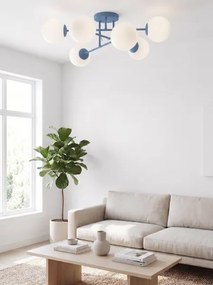 Lustră aplicată ROMA 6xE14/10W/230V albastră
