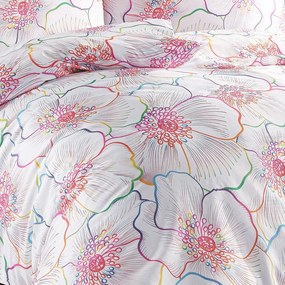 BedTex Lenjerie de pat din satin Bloom, 160 x 200 cm, 2 x 70 x 80 cm, 160 x 200 cm, 2 buc. 70 x 80 cm