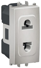 Priza standard italian, 16A, argintie, 1 modul, Schneider Easy Styl