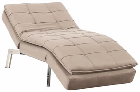 Fotoliu extensibil, gri maro TAUPE/crom, REMAN