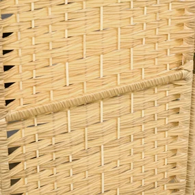 HOMCOM Paravan Interior Pliabil cu 3 Panouri Împletit din PP și Lemn de Pin, 135x1,7x180 cm, Lemn Natural | Aosom Romania