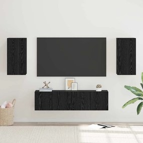 vidaXL Set comodă TV 4 pcs Stejar negru Mediu 30.5 x 30 x 60 cm