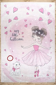 BAMBINO 2161covor lavabil Balerina, pisicuta pentru copii anti-alunecare - roz - SECUNDAR-COTATI PRODUSUL