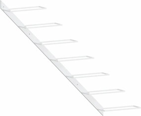 vidaXL Suport sticle de vin, de perete, 7 sticle, alb, metal