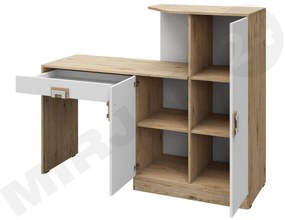 Masă PC Nizeno NI11 (Stejar deschis + Alb) . 1104577