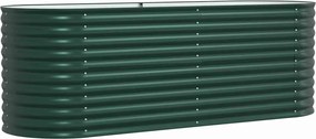 vidaXL Pat ridicat Verde 240 x 80 x 81 cm Oțel