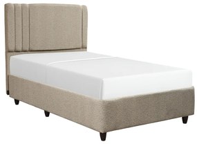 Pat Pentru O Persoana Landos Cu Spatiu Depozitare Si Tapiterie Textila Boucle Bej 120x200 Cm