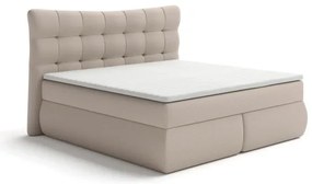 Pat saltea boxspring SOFIA 180x200 cm, bej, cu topper inclus