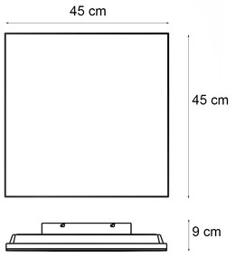 Panou LED modern negru 44.5x44.5 cm cu LED dimmer - Akkie