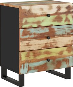 vidaXL Noptieră, 50x33x62 cm, lemn masiv reciclat și lemn prelucrat