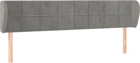 vidaXL Tăblie de pat cu aripioare gri deschis 203x23x78/88 cm catifea