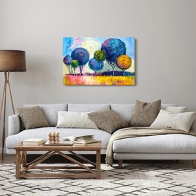 Tablou - Copaci, pictură în ulei (90x60 cm)