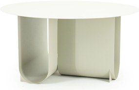 Masuta de cafea din metal Otus alba 70x70x35 cm