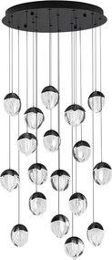 Lustra cu 18 pendule LED ALICIA negru