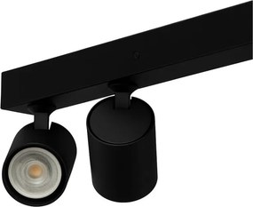 Plafoniera liniara neagra cu 6 spoturi EXO 6, 200cm