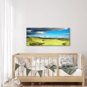 Tablou - Peisaj verde cu dealuri (120x50 cm)