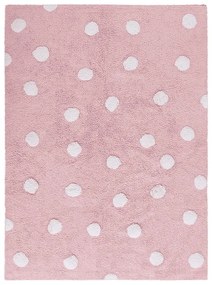 Covor pentru copii roz lavabil/țesut manual din bumbac 120x160 cm Polka Dots Pink – Lorena Canals
