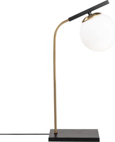 Veioza YILDIZ 4021, negru/auriu, sticla/metal, 26x15x55 cm