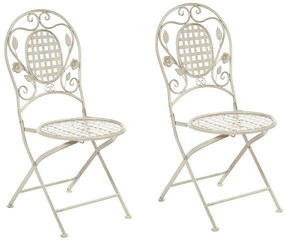 Set 2 buc. scaune de grădină Basilia (alb crem). 1035743