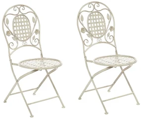 Set 2 buc. scaune de grădină Basilia (alb crem). 1035743